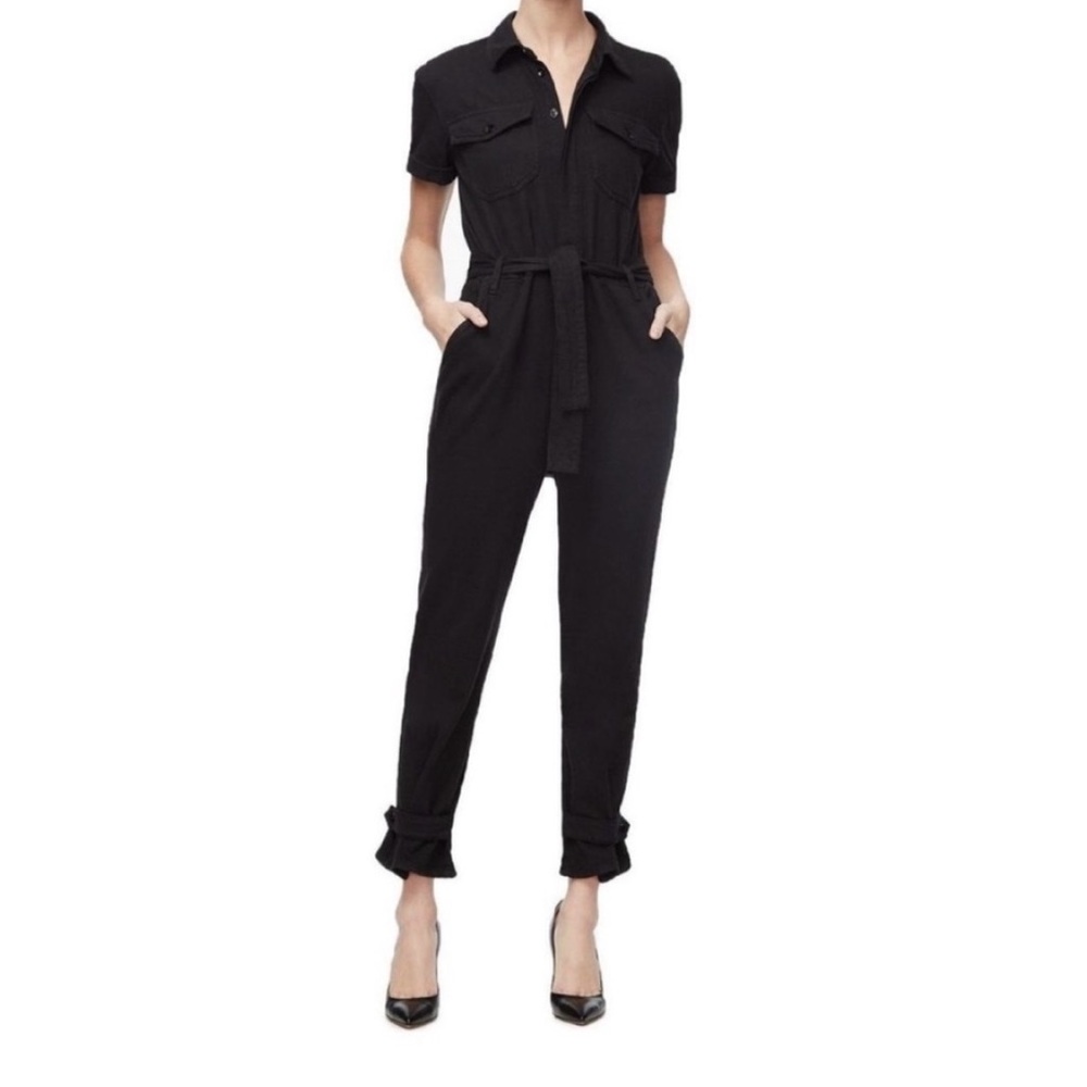 Good American twill jumpsuit w belt